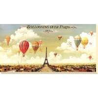 Ballooning over Paris(アイシャ /ベンジャミン)額装済ポスター